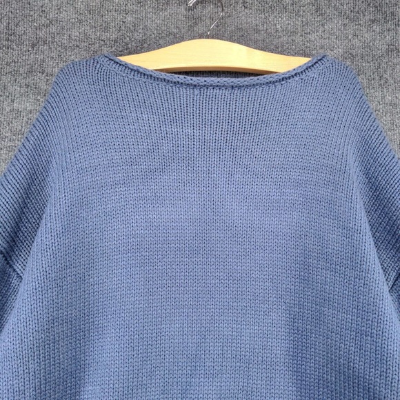 LC Lauren Conrad Women's Braided Sleeve Sweater XL Blue Metallic Mayhem W/Tags - Picture 6 of 14